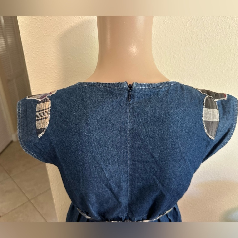 Vintage ANNA SUI VINTAGE Denim Applique Patchwork Dress- Archival - Picture 3 of 12